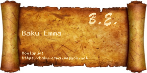 Baku Emma névjegykártya